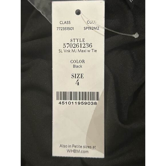 NWT WHBM Black Maxi Dress size 4 - Picture 5 of 5